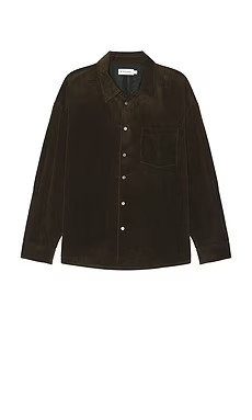 FRAME Relaxed Corduroy Overshirt in Dark Olive from Revolve.com | Revolve Clothing (Global)