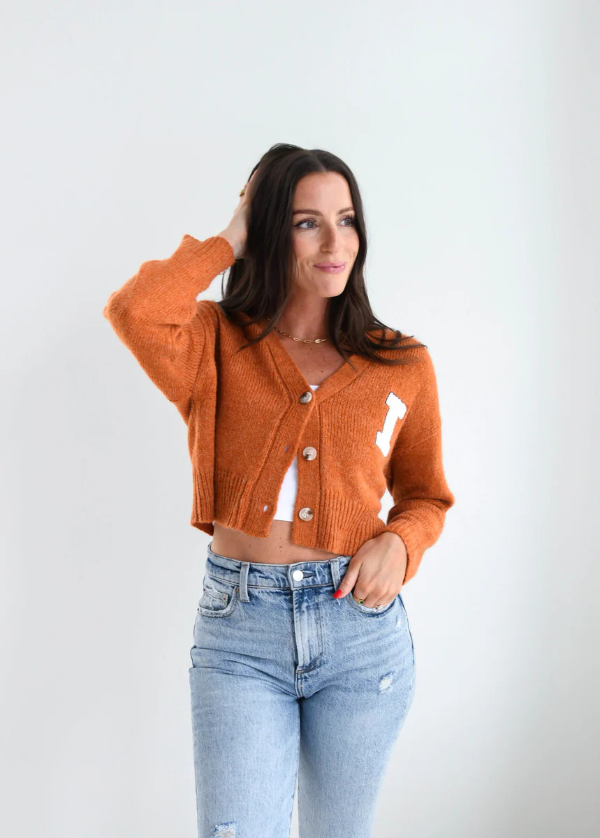 Illinois Chenille Patch Cropped Cardigan | Gameday Social