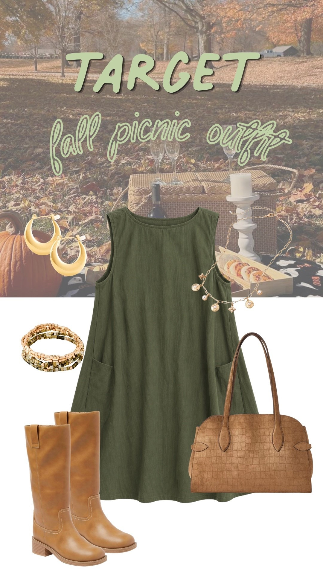 This Target green dress is such a pretty choice for a fall picnic, with a feminine style that feels right for the season. Pair it with your favorite flats or boots for an easy look for enjoying a crisp fall day outdoors.

#LTKdayinmylife #LTKgrwm #LTKootd
