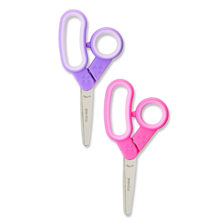 Pen+Gear 5" Blunt Kids Scissors 2 Pack, Pink and Purple | Walmart (US)