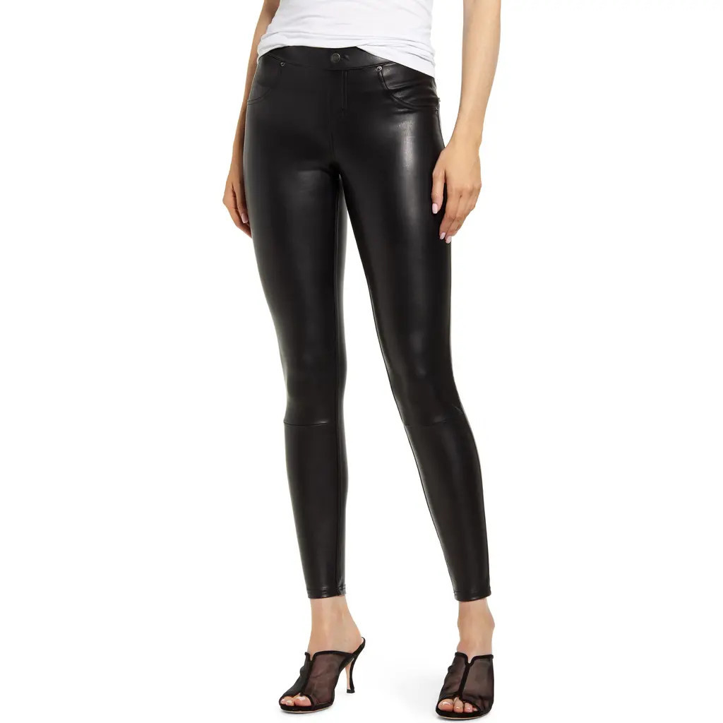 Hue Faux Leather Leggings in Black at Nordstrom, Size X-Small | Nordstrom