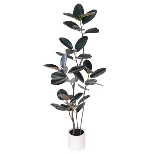 Artificial Rubber Tree - 6 FT Tall Fake Tree with Pot - Large Artificial Plants Indoor, Lifelike ... | Amazon (US)