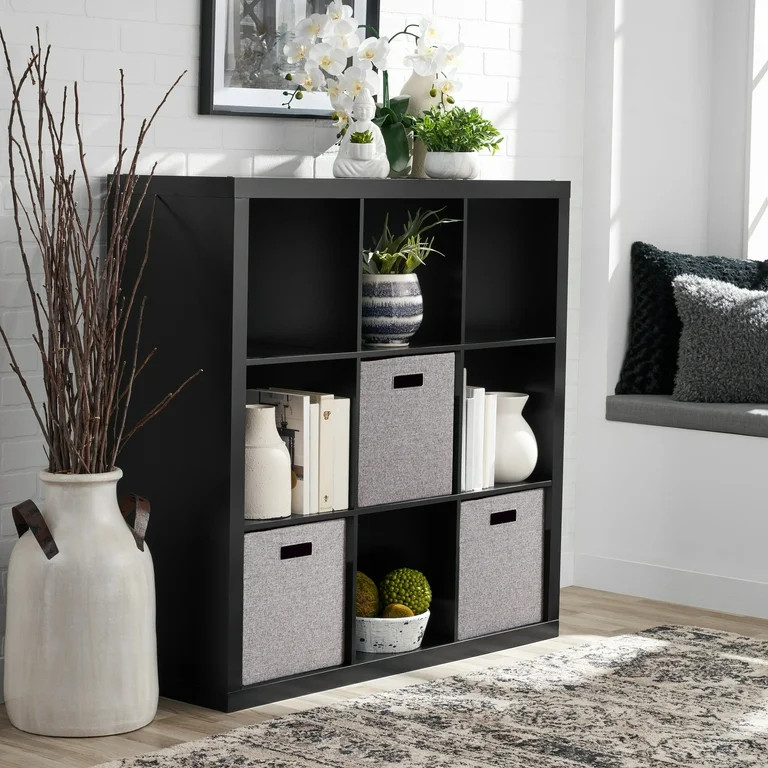 Better Homes & Gardens 9-Cube Storage Organizer, Solid Black | Walmart (US)