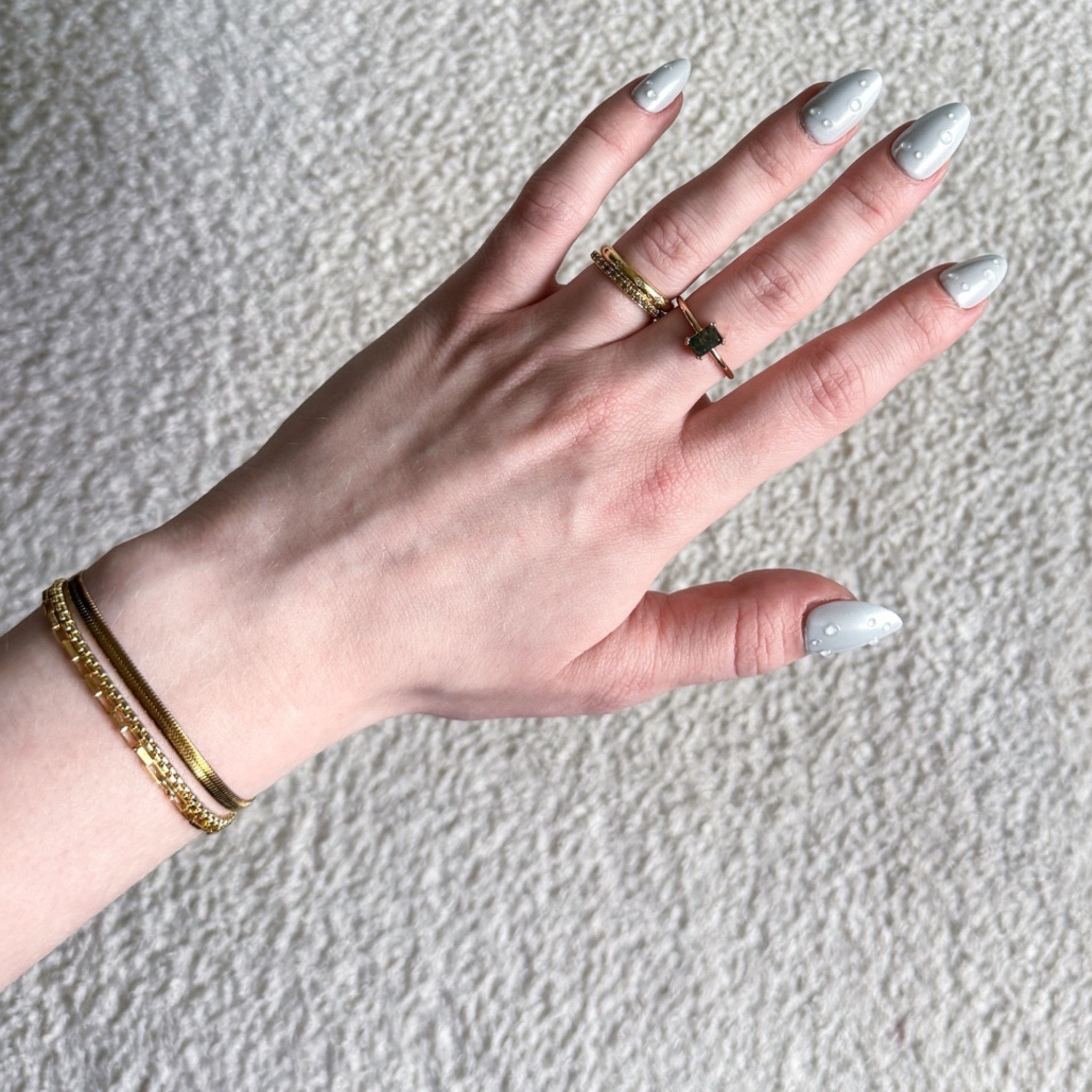a bracelet stack isn't complete without a really good chain bracelet as the base and the danay box chain from @analuisa is it for me. the texture, the weight, the way it catches light—chef's kiss.

i wear this literally every day. shower, sleep, everything. still looks brand new because it's tarnish-proof, water-resistant, and hypoallergenic. zero irritation, all day comfort.

pieces start at $50 so you can actually build the full stack without it hurting 😭 up to 25% off rn for Mother's Day and you get the Daily Case free when you spend $125+— perfect for keeping her stack organized 🤍 linked above 🔗

#braceletstack #goldbracelets #chainbracelet #analuisa #ltkjewelry #ltkmothersday #ltkfindsunder100 #stackablebracelet #braceletstacking #everydayjewelry #tarnishproofgold #goldstackingbracelets #jewelrystyle #wriststackinspo #giftsformom

#LTKMothersDay #LTKSaleAlert #LTKootd