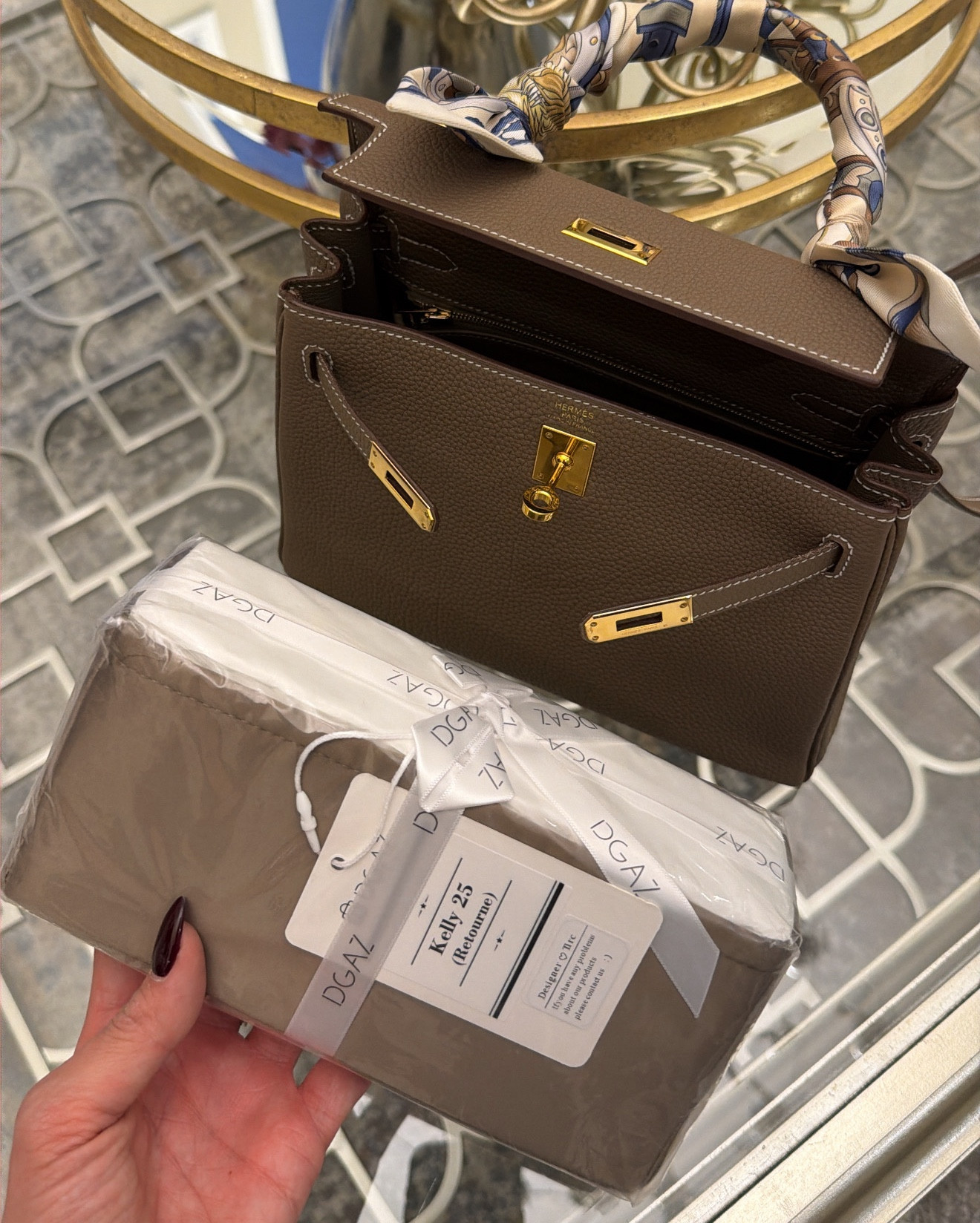 Thank you Dgaz!!! I am obsessed with their bag inserts and this one is perfect for my Kelly25 in Etoupe🥰 #amazon #baginserts #hermes 