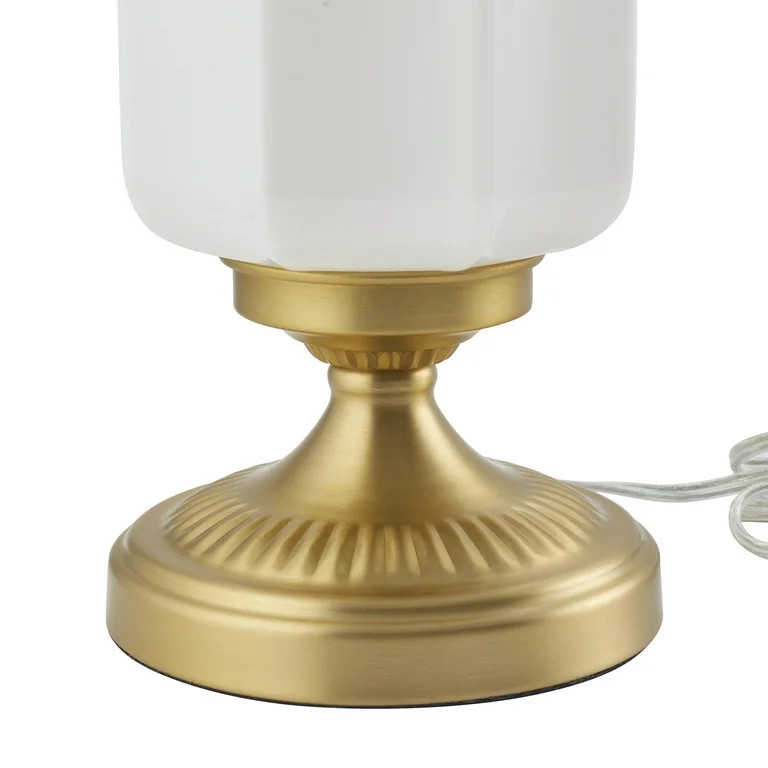 My Texas House 15" Brass Glass Shade Table Lamp | Walmart (US)