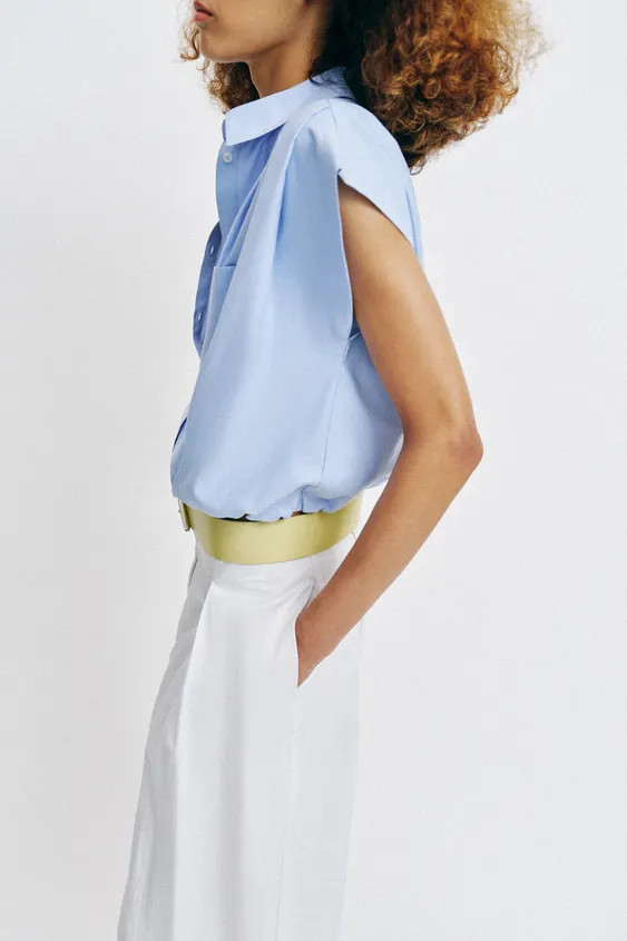 BALLOON CROPPED SHIRT | Zara US