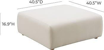 Tov Furniture Hangover Cream Linen Ottoman | Amazon (US)