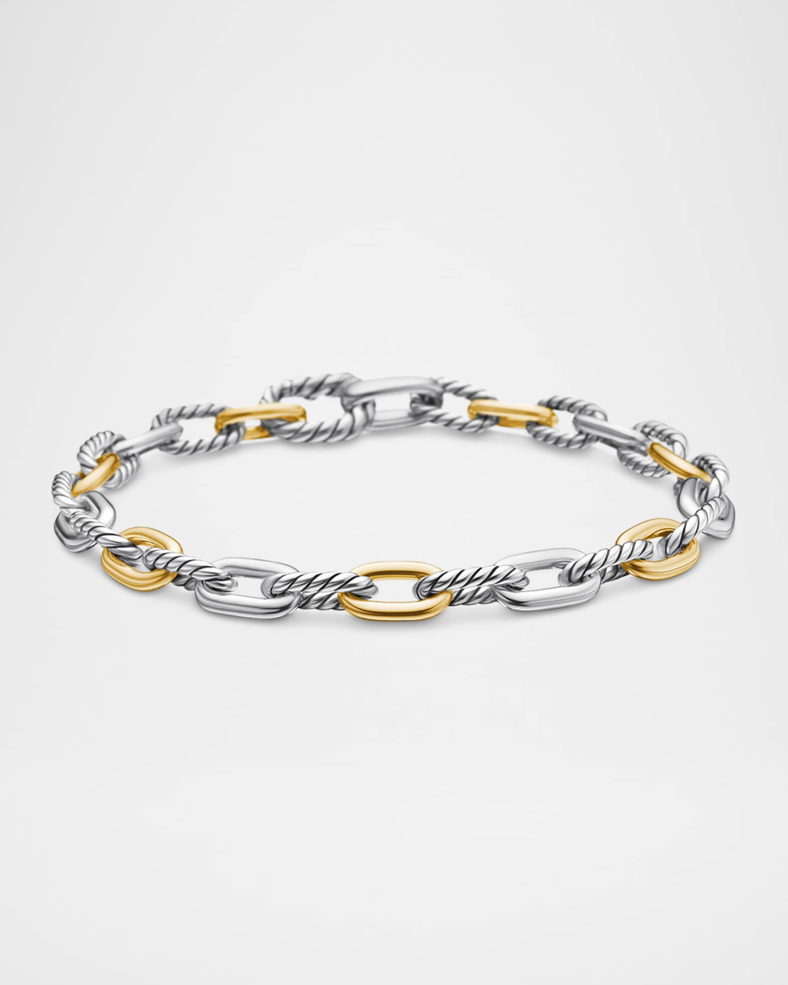 DY Madison Chain Bracelet in Silver with 18K Gold, 5.5mm | Neiman Marcus