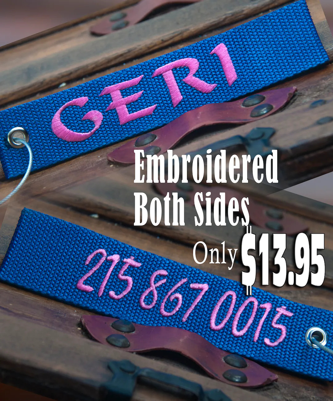 Personalized Embroidered Double Sided Luggage Tags / Bag Tags (Text limit 15 characters/spaces  P... | Etsy (US)