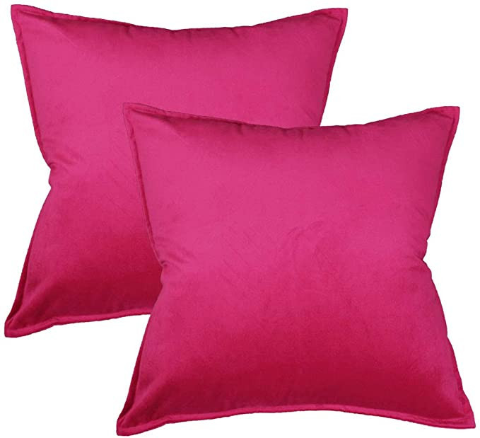 Oirpro Solid Velvet Throw Pillow Covers Pack of 2 Decorative Pillow Covers with Fringe for Couch ... | Amazon (US)