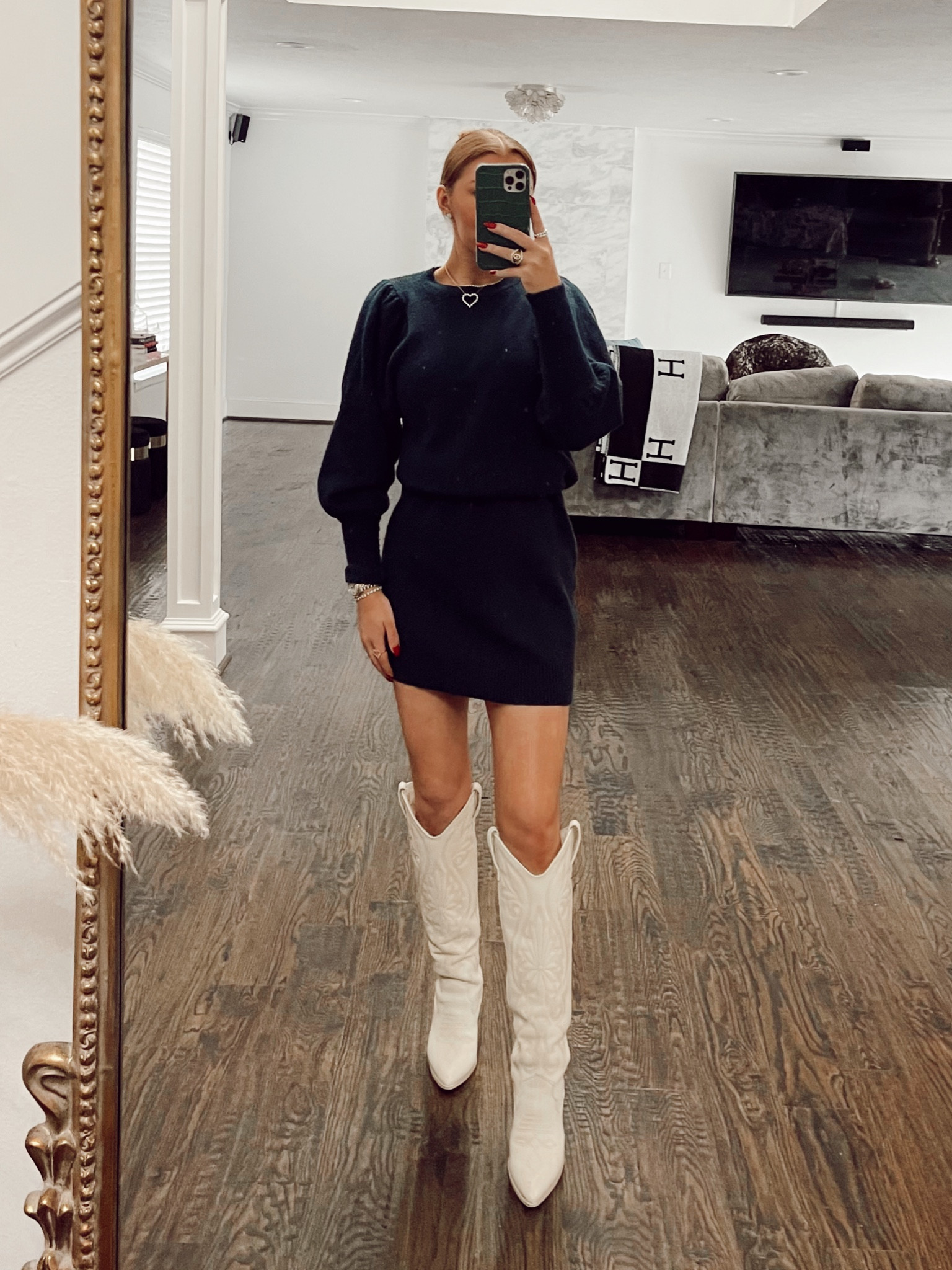 Outfit ideas. Navy dress. Blue dress. Target finds. Ootd. White boots. Work outfit ideas. Sweater dress. Tall white boots. 

#LTKworkwear #LTKstyletip #LTKunder100