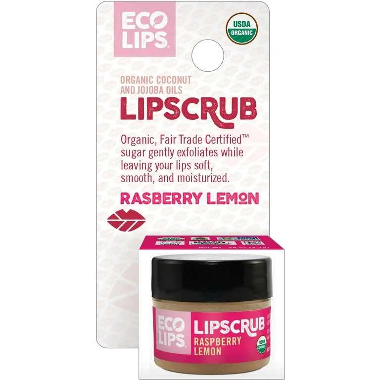 Eco Lips Organic Raspberry Lemon Sugar Lip Scrub 0.25 oz. | Walmart (US)