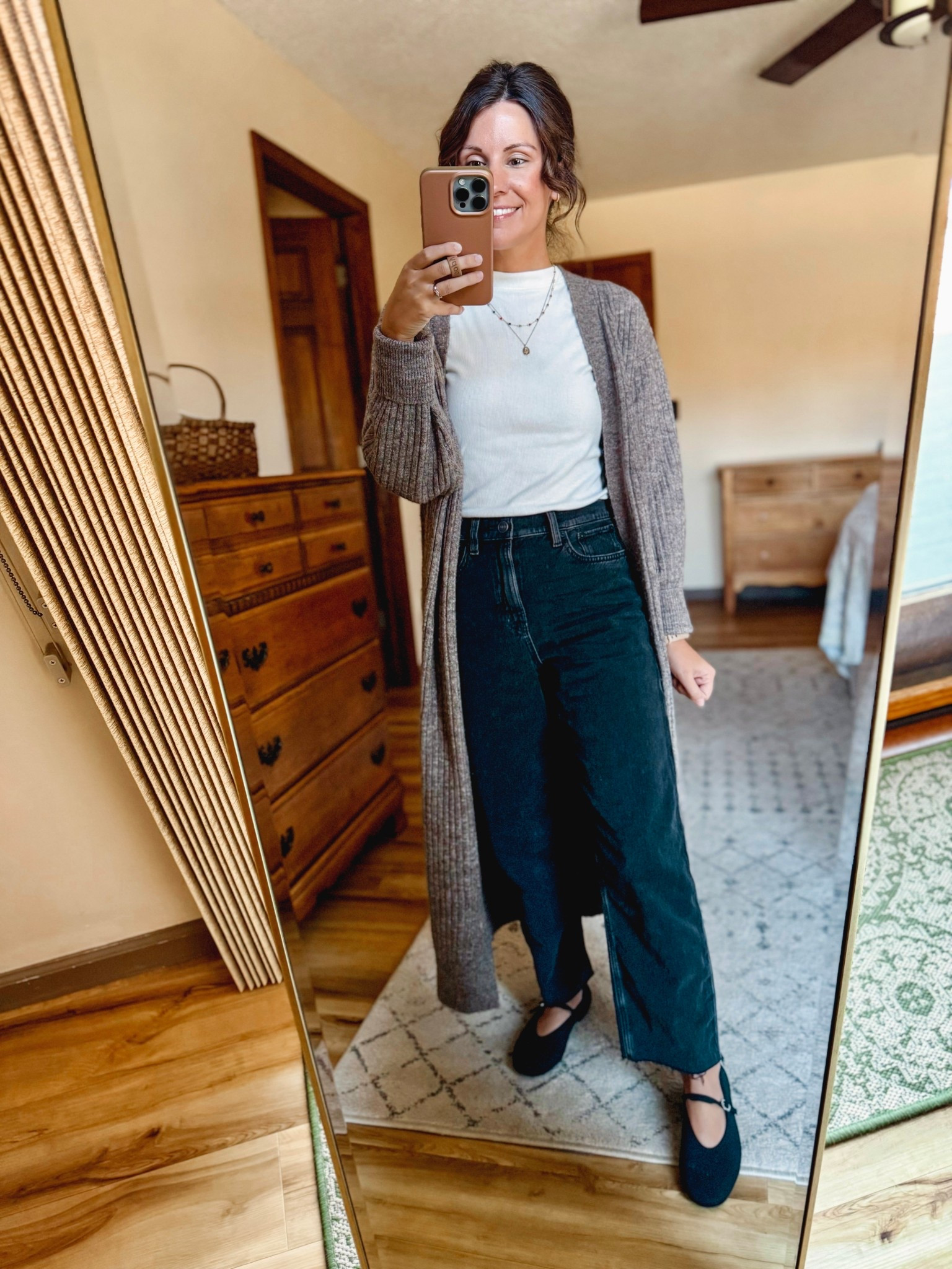 Wearing size small in my tee, xs in my cardigan (older so I linked similar) and size 00x-short in my jeans. 

#LTKPetite #LTKSeasonal #LTKFindsUnder100