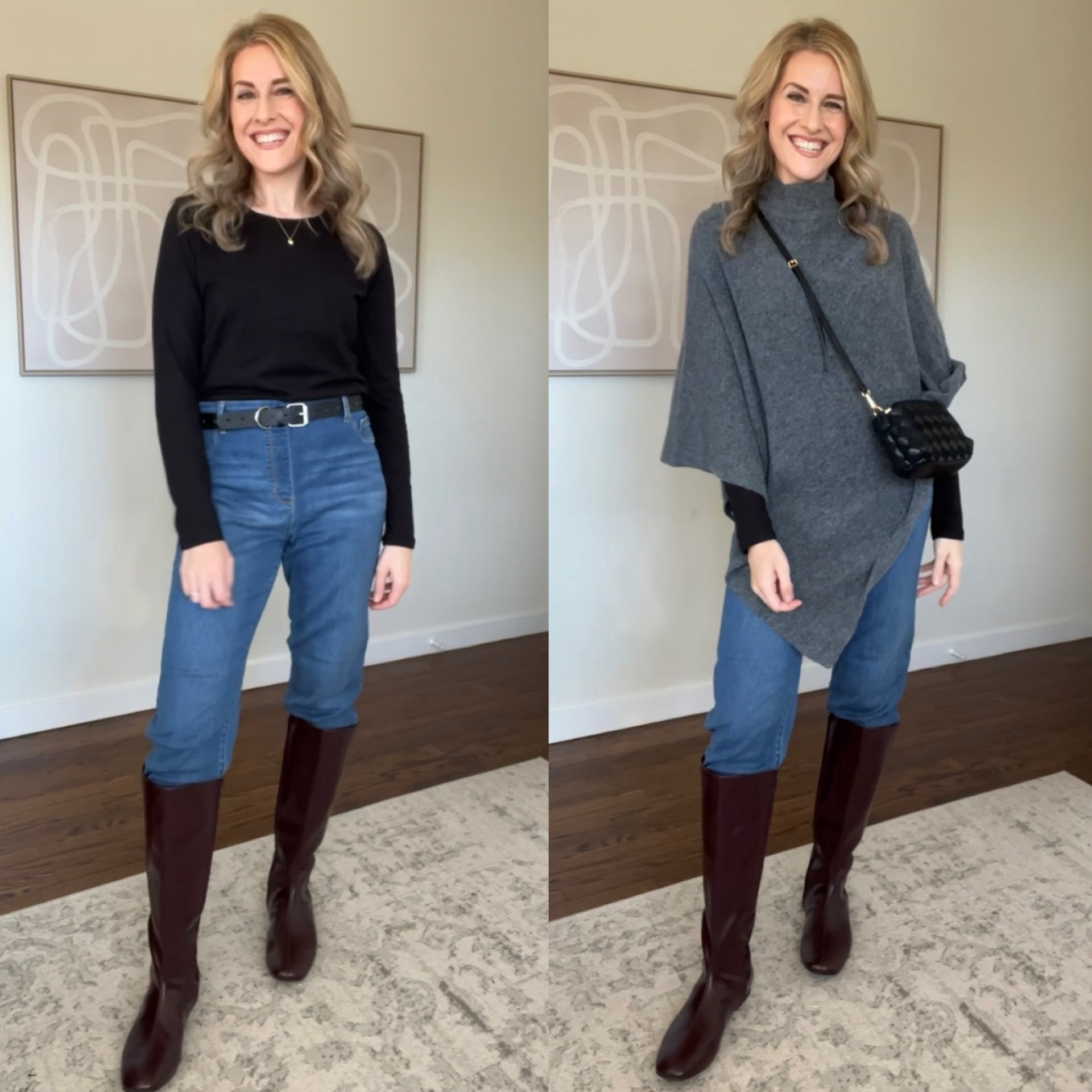 New high rise straight leg jeggings at Walmart, these are good! I’ve been seeing a lot of straight leg jeans tucked into tall boots on street style accounts and I love the look (comfy and practical!) fit true to size. #walmartfashion 

#LTKOver40 #LTKFindsUnder50 #LTKFindsUnder100