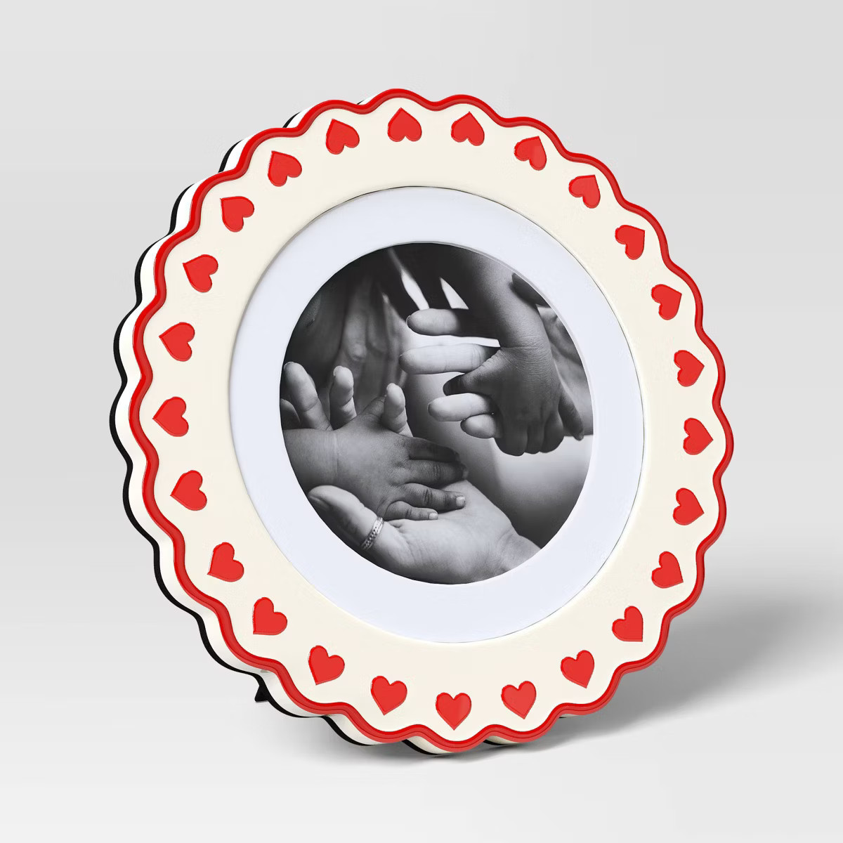 5"x5" Matted to 4"x4" Ceramic Heart Border Valentine Table Picture Frame - Threshold™ | Target