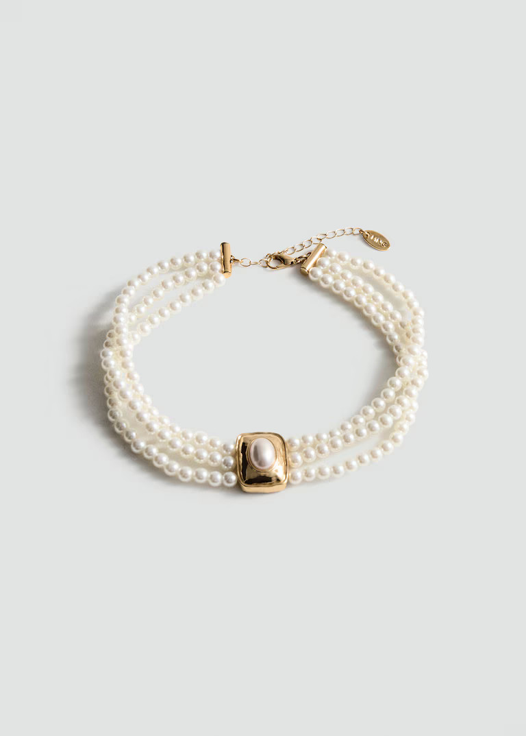 Triple-pearl necklace - Women | MANGO United Kingdom | MANGO (UK)
