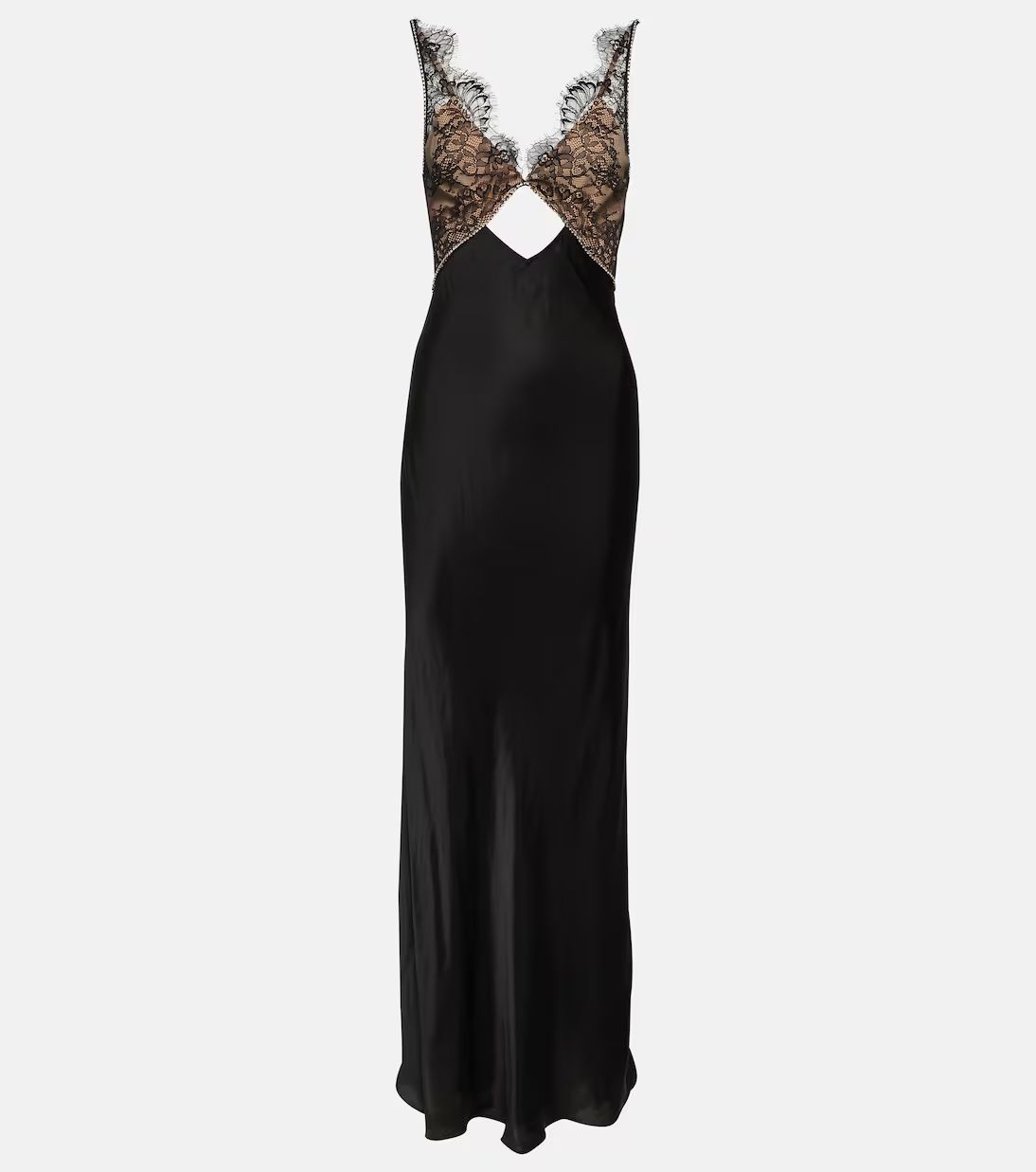 Lace and satin gown | Mytheresa (UK)