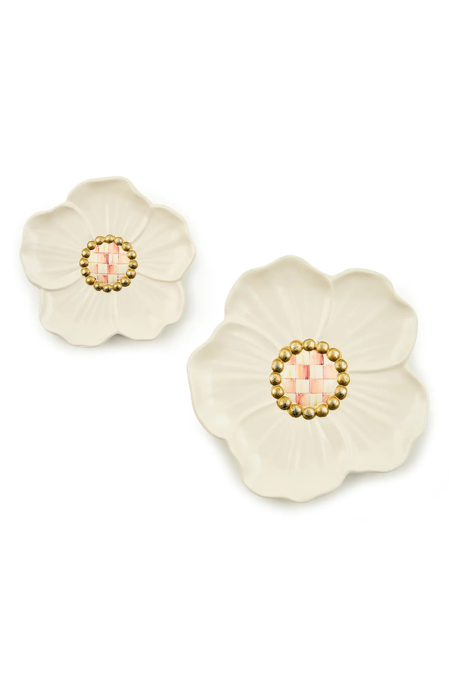 MACKENZIE CHILDS Set of 2 Rosy Flower Trinket Dishes | Nordstrom | Nordstrom