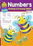 School Zone - Numbers Writing & Drawing Tablet Workbook - 96 Pages, Ages 3 to 7, Preschool, Kinderga | Amazon (US)