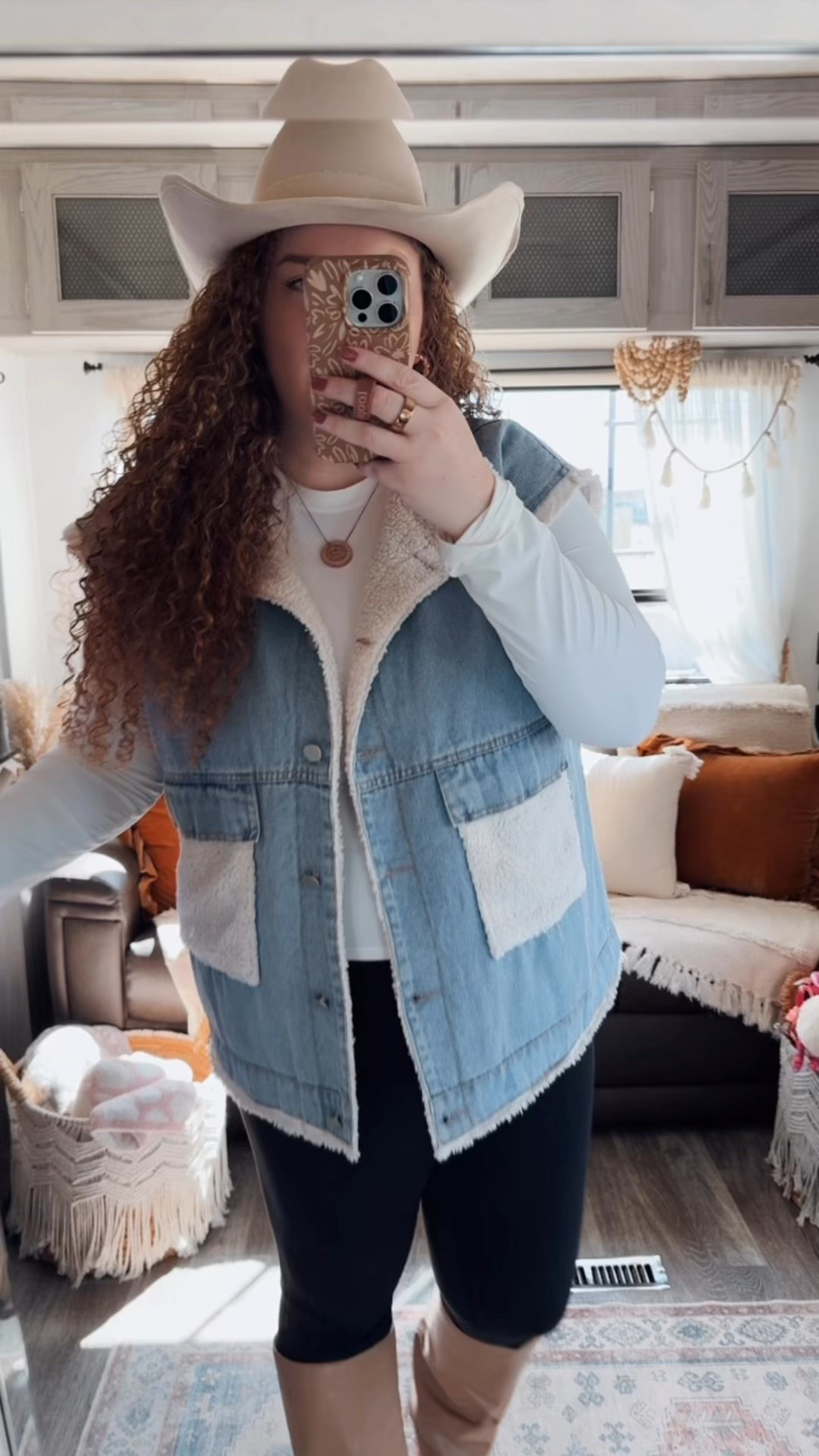 🍂 layering made easy 🍂 This denim vest is the perfect fall staple and pairs so effortlessly with these neutral fold over boots ✨ Casual, chic, and ready for all the autumn plans 🤎👢✨ concert outfit | concert look | boho cowgirl | Nashville outfit | Nashville bachelorette look | Morgan wallen concert outfit | Taylor swift concert outfit | country concert outfit | western concert outfit | concert season | fold over boots | amazon fold over boots | beige fold over boots | amazon beige fold over boots | amazon boots | amazon finds | amazon fashion | amazon outfit | amazon look | amazon concert outfit | amazon concert finds | western concert outfit | western fashion | amazon western fashion | amazon western outfit | vest | amazon vest | amazon denim vest | oversized denim vest | leggings | amazon leggings | black leggings | leggings outfit | western leggings outfit | white long sleeve top | Amazon white fitted top | amazon cowgirl hat | cowgirl hat | amazon neutral cowgirl hat | fall concert | fall concert outfit | fall western outfit 

#LTKSaleAlert #LTKFallSale #LTKMidsize