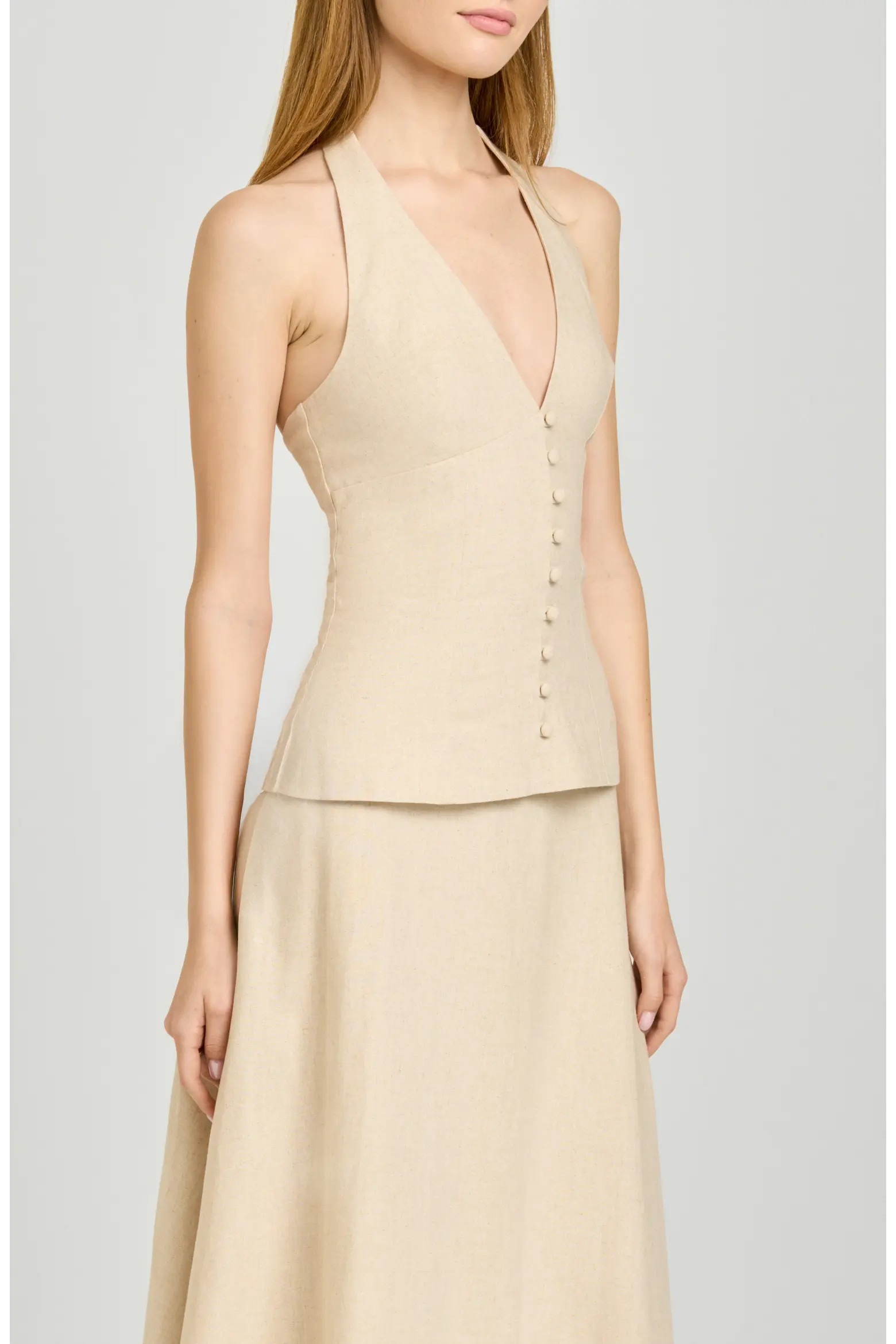 x Hannah Lovey Porter Capri Halter Neck Linen Blend Top (Nordstrom Exclusive) (Women) | Nordstrom | Nordstrom