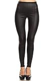 Design by Olivia Women's Sexy Faux Leather Stretch Skinny Jeggings Black L | Amazon (US)