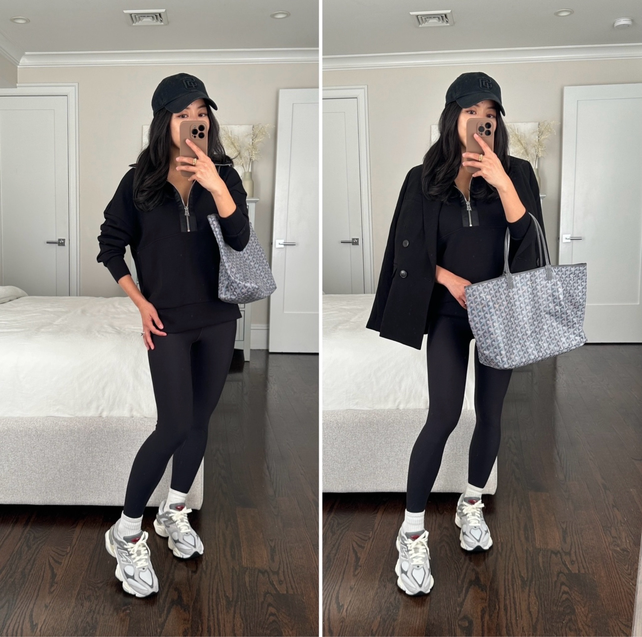 From my new balance review on the blog (extrapetite.com) - Trying on the popular 9060 sneakers. These weren’t a keeper for me since they’re trendier than my personal style (I have the 327 and 530 instead ) but I just love them on others!

• Varley Keller half zip xxs - has sateen trim along the half zip, a longer & looser pullover. I kept the shorter Varley davidson instead but wanted to show this option  

• Linked similar Gibson blazer

• New Balance 9060s 5.5 - these soles are distinctly chunkier and wider set at the base. Fit TTS and a women’s 5.5 or kids 4 fit me. 

• AF leggings xs short

• Goyard tote 

• 47 brand hat 

#petite casual athleisure outfits 

#LTKtravel #LTKshoecrush #LTKSeasonal