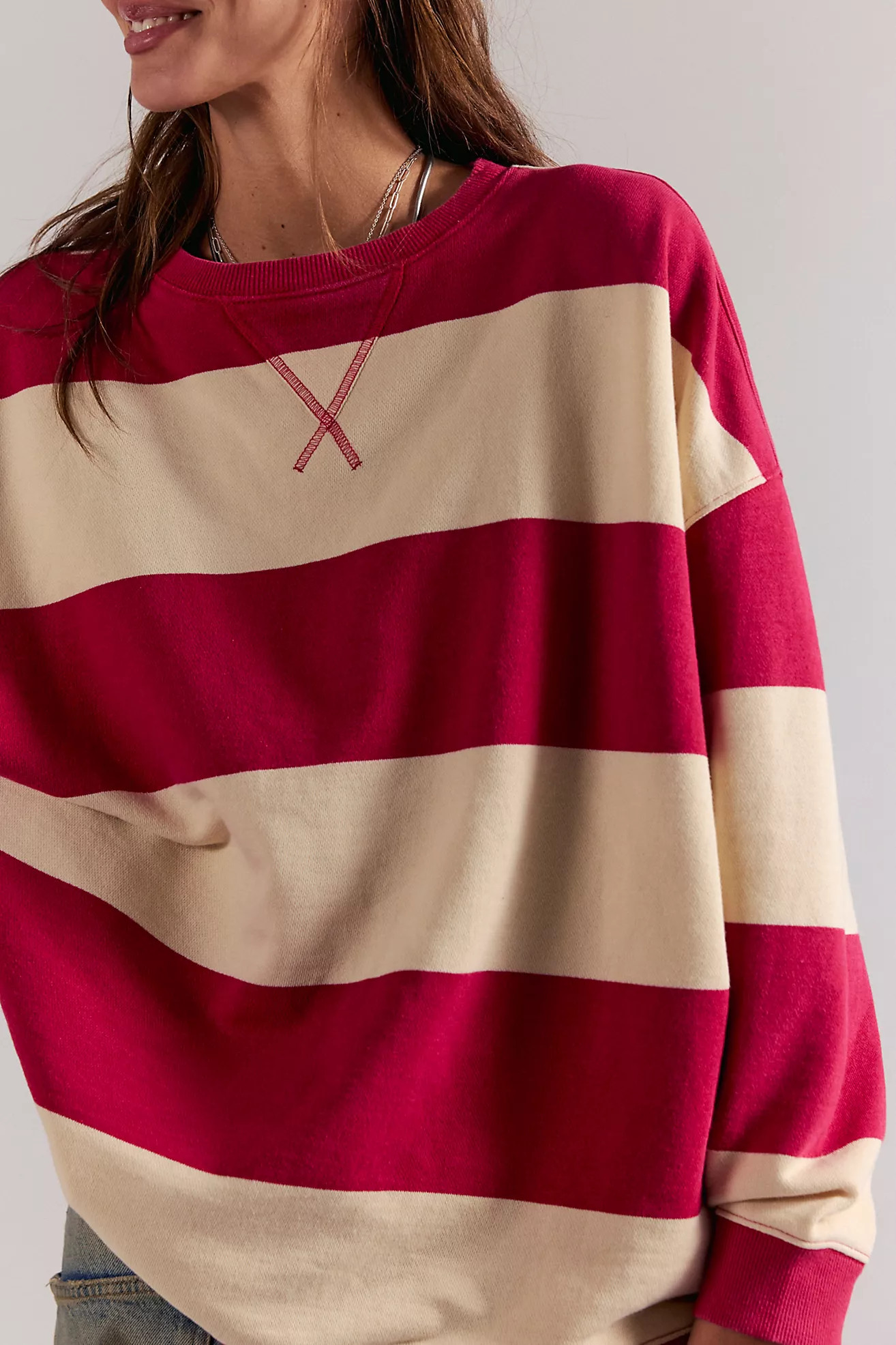We The Free Classic Striped Oversized Crewneck | Free People (Global - UK&FR Excluded)