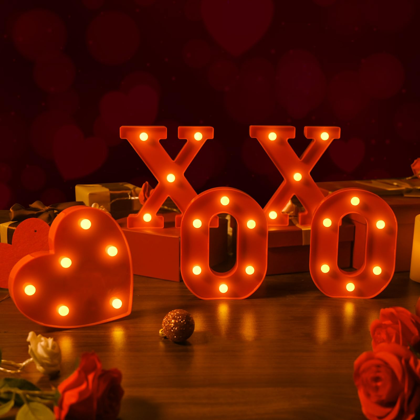 EDYCON 5Packs Valentine's Day Letter Lights Sign Table Decorations LED Light up Letters Battery P... | Amazon (US)
