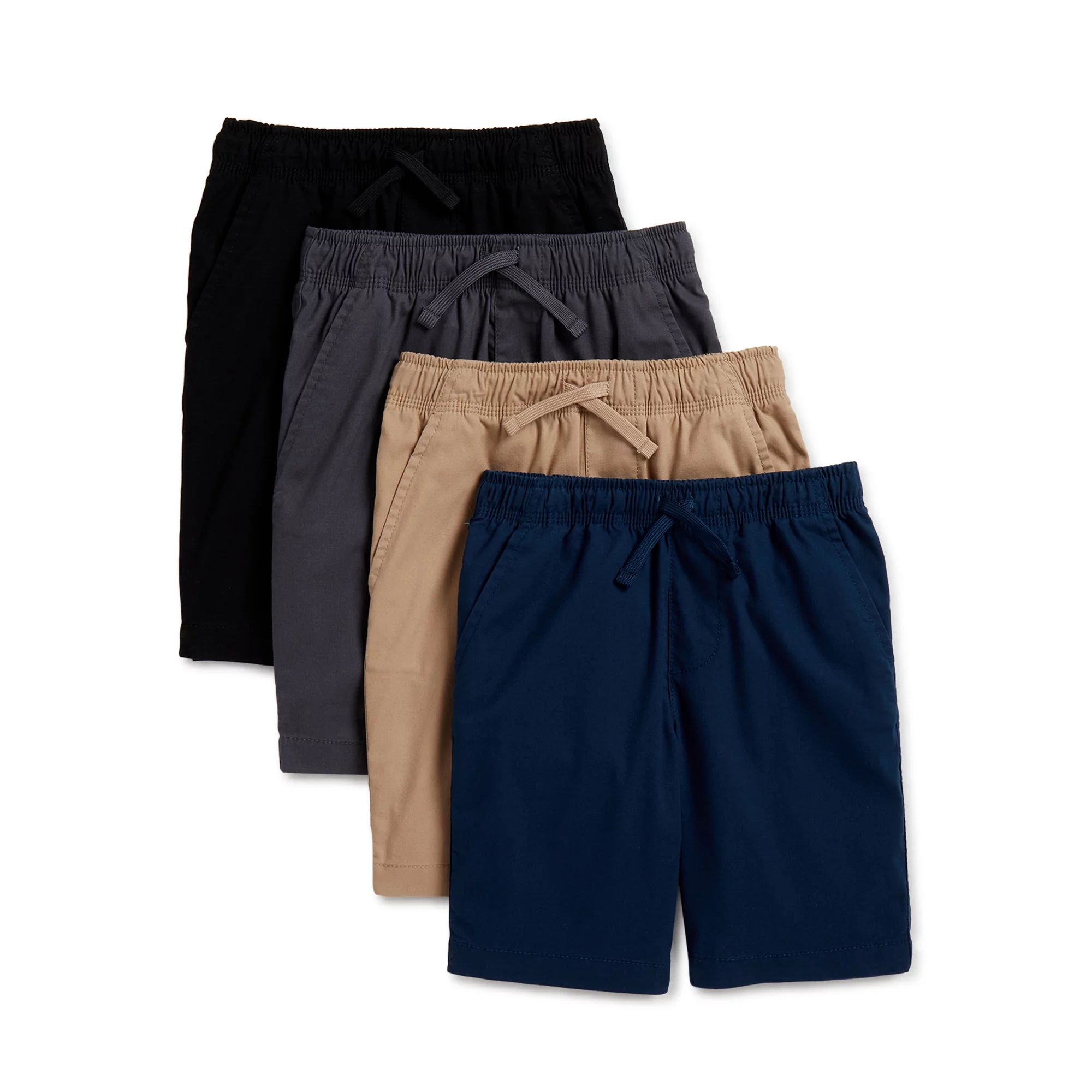 Wonder Nation Boys Everyday Pull-On Shorts, 4-Pack, Sizes 4-18 & Husky | Walmart (US)