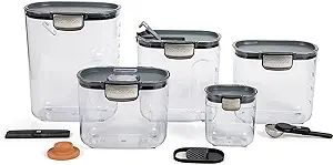 ProKeeper+ 9 Piece Clear Plastic Airtight Food Flour and Sugar Baker's Kitchen Storage Organizati... | Amazon (US)