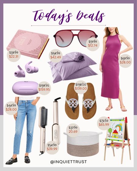 Get a hold of these exciting deals today which include a gorgeous ribbed sleeveless midi dress in magenta, pink King James Version bible, purple beddings, a ring hair straightener, kid's art painting board, and more!
#onsalenow #summerfashion #homeessentials #electronicgadgets

#LTKStyleTip #LTKSaleAlert #LTKHome