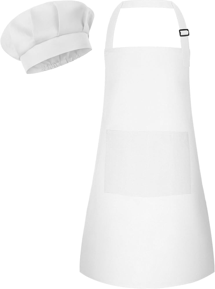 Kids Apron and Chef Hat Set Children Apron Adjustable with 2 Pockets Children Chef Painting for C... | Amazon (US)