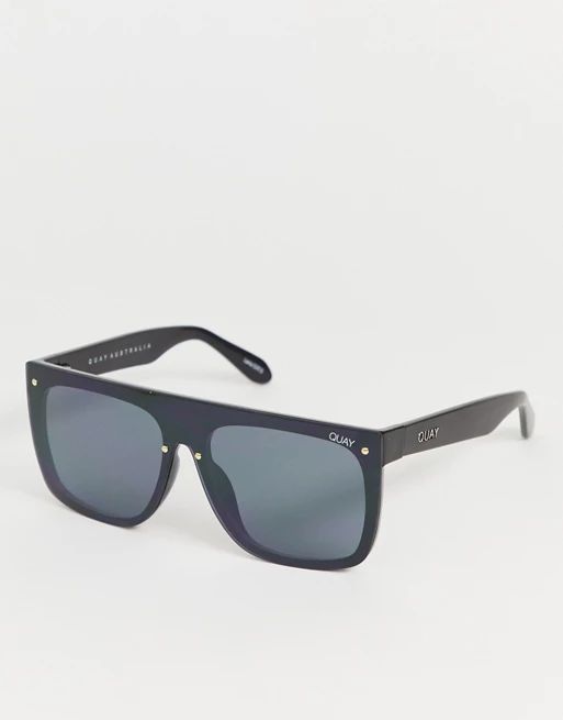 Quay Australia jaded flatbrow sunglasses in black | ASOS US