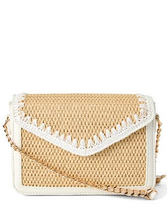 LIKE DREAMS Women's Brooke Embroidered Straw Crossbody & Reviews - Handbags & Accessories - Macy'... | Macys (US)