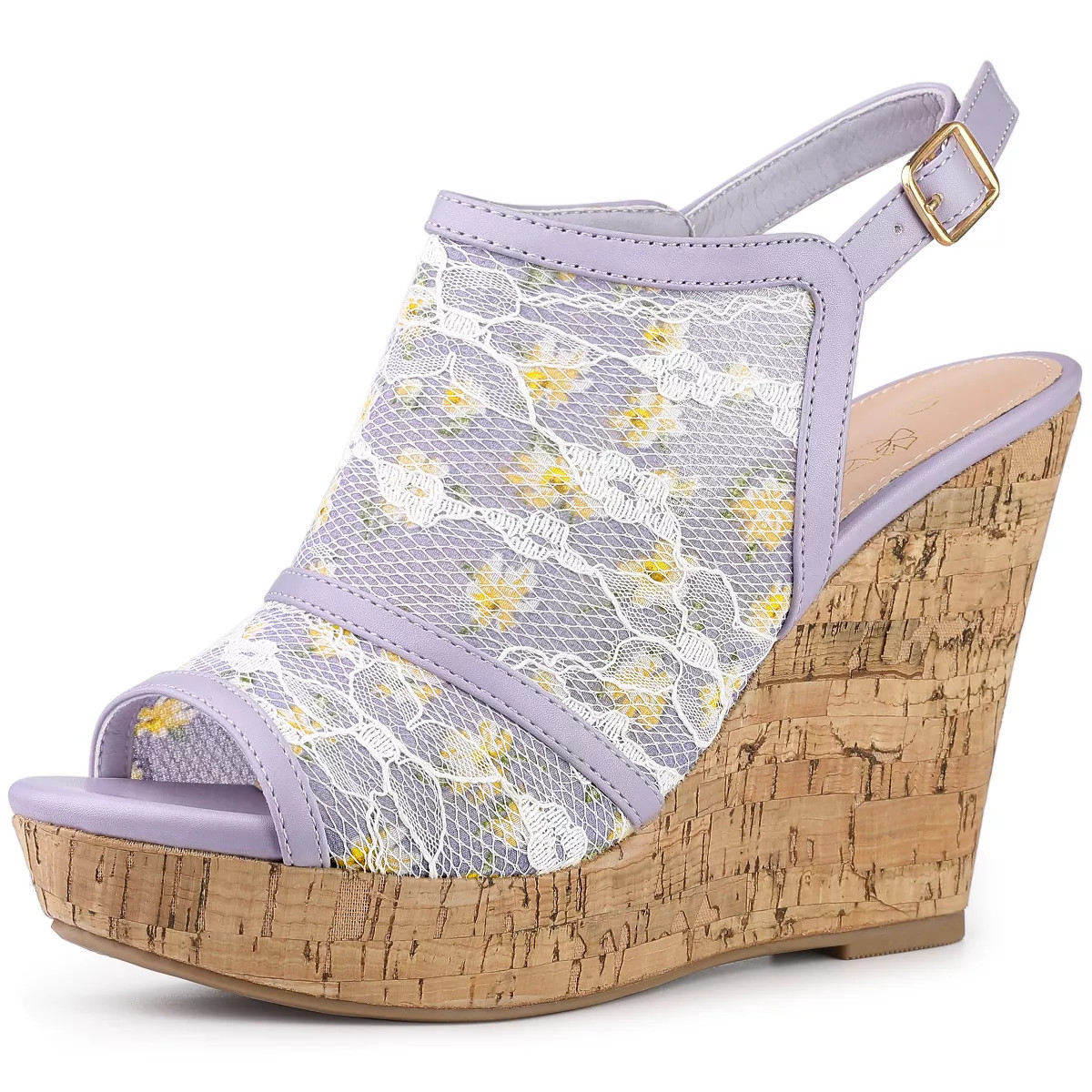 Perphy Lace Platform Heel Slingback Wedges Sandals for Women | Target
