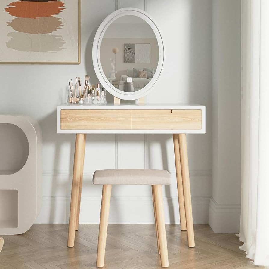 YOURLITE Makeup Vanity Desk with Lights,Small Vanity with Adjustable Brightness Mirror for Samll ... | Amazon (US)