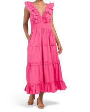 Ruffle V-neck Maxi Dress | TJ Maxx