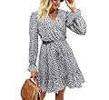 KIRUNDO Women's 2024 Spring Dresses Casual Long Sleeve Floral Print V Neck Ruffle High Waist Flow... | Amazon (US)