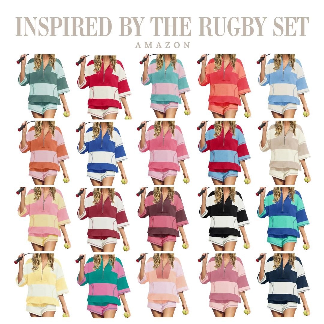 FP Movement inspired rugby set lounge looks that are cute, sporty, and easy to throw on. The perfect casual spring and summer outfit for errands, travel days, or staying comfy but still put together. So many fun color combos to choose from.

#LTKmomlife #LTKSeasonal #LTKOver40