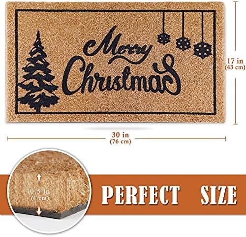 OurWarm Christmas Door Mat Outdoor Welcome Mat for Front Door, Merry Christmas Doormat with Non-Slip | Amazon (US)