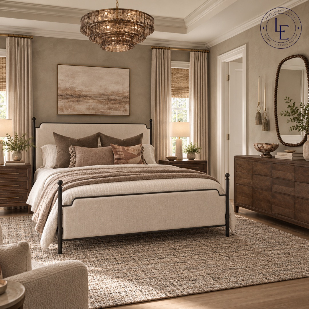 The Tailored Retreat 🤎

Warm, refined, and a little moodier. Layered taupes, rich wood tones, aged brass, soft texture and clean lines give this bedroom a collected feel that’s classic without feeling traditional and elevated without feeling too formal.

#LTKHome