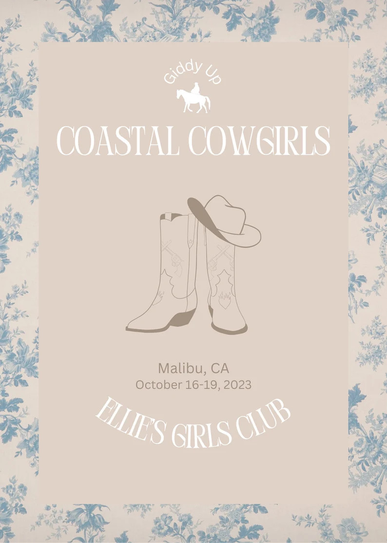 Coastal Cowgirl Bach Itinerary Template Digital Download Bachelorette Weekend Schedule Digital It... | Etsy (US)