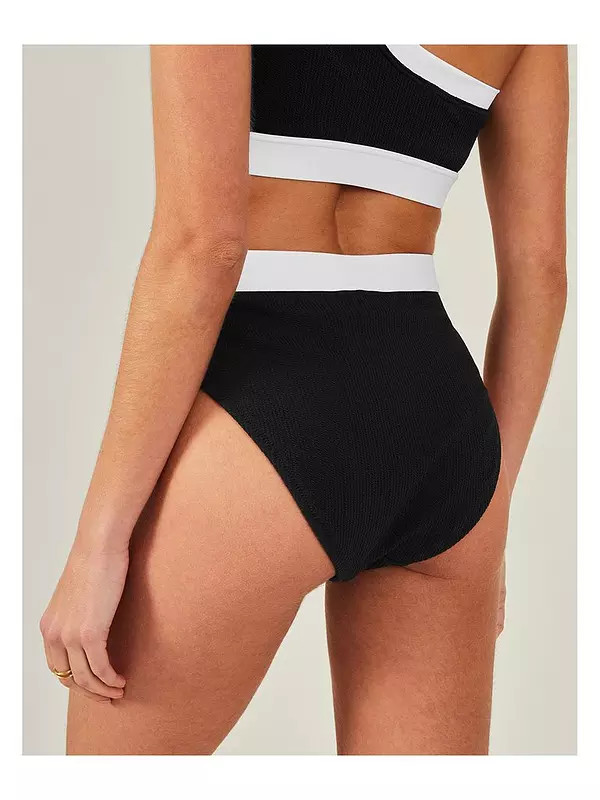 Accessorize Textured High Waist Bikini Briefs - Black | Very (UK)