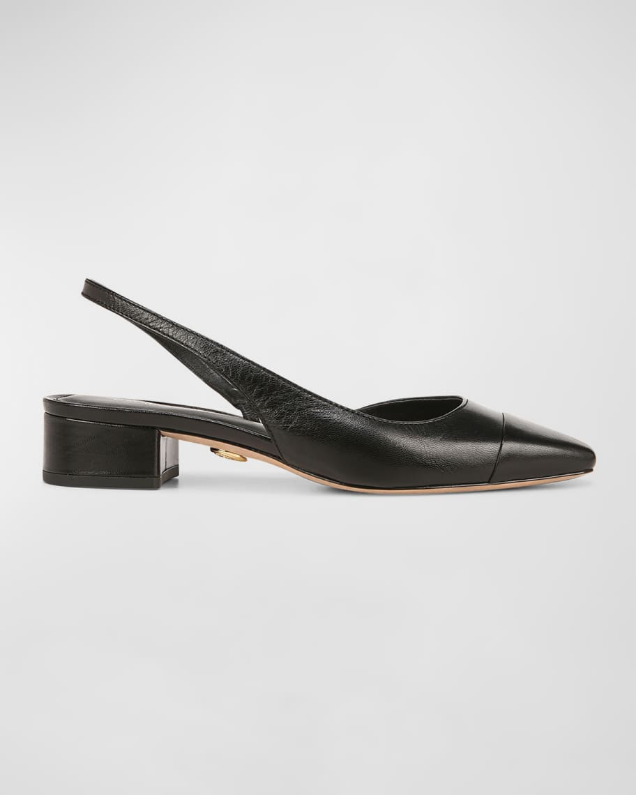 Veronica Beard Cecile Leather Slingback Ballerina Flats | Neiman Marcus