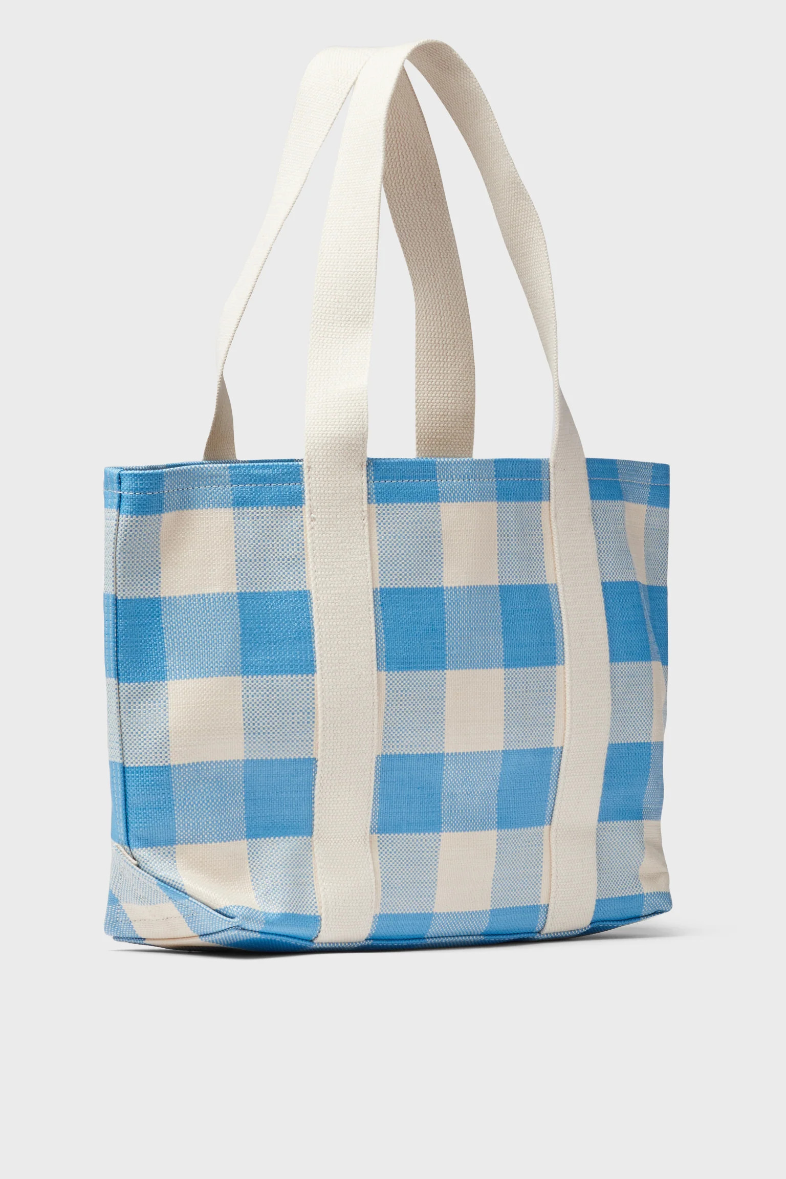 Blue and Cream Gingham Bennett Tote | Tuckernuck (US)