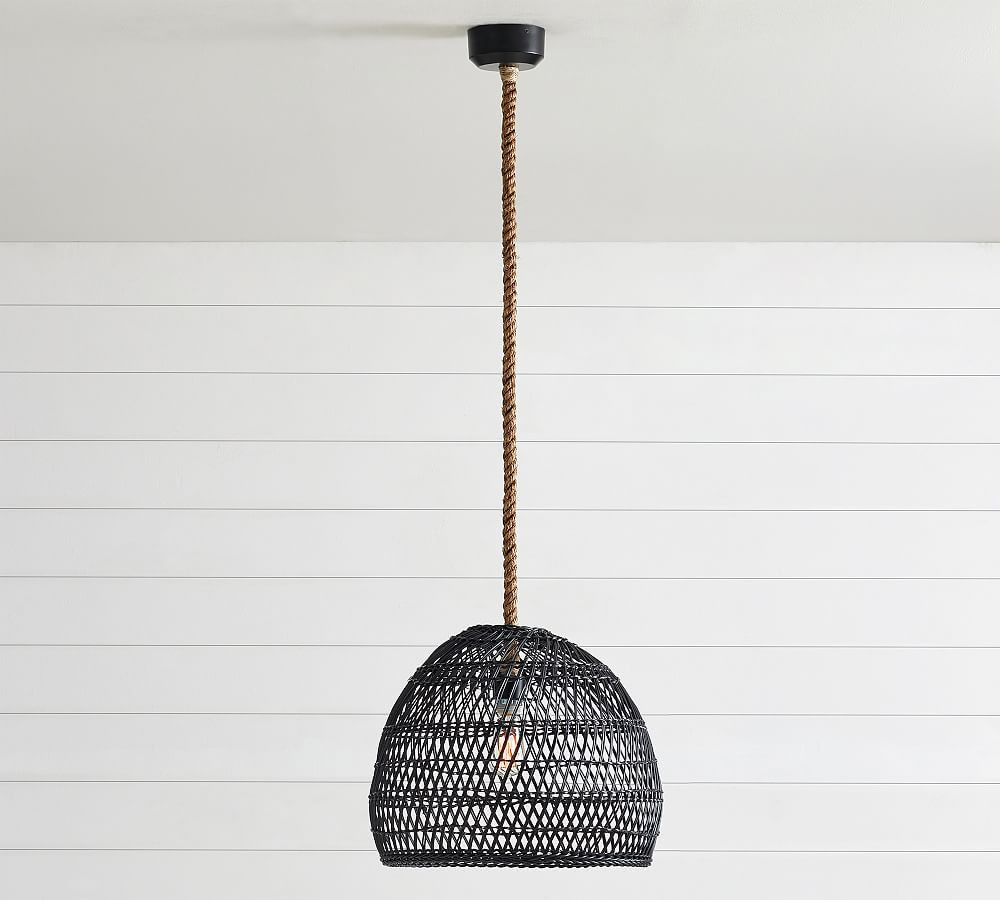 Flora All-Weather Wicker Pendant | Pottery Barn (US)