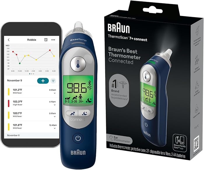 Braun ThermoScan 7+ Connect Digital Ear Thermometer - Family Care App Compatible, Age Precision T... | Amazon (US)