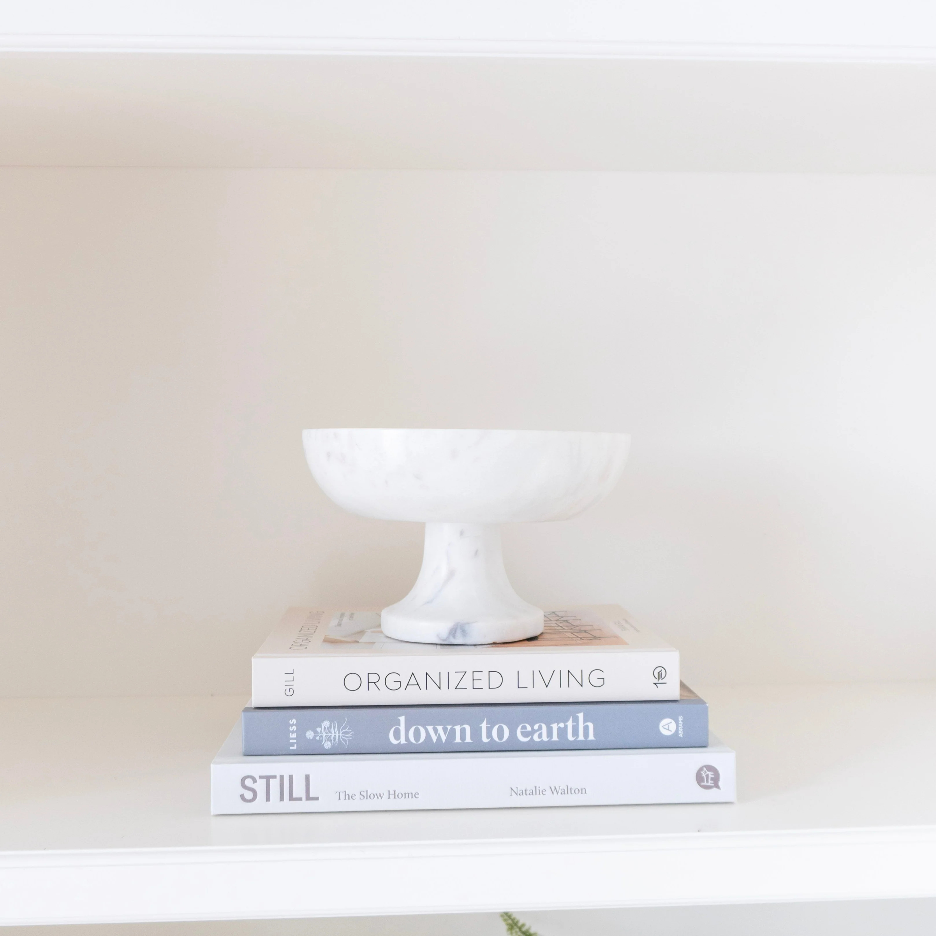 8" White Marble Raised Bowl | Eco Chic Home